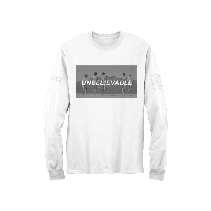 アンビリーバブル・ユニセックス長袖Tシャツ(白)