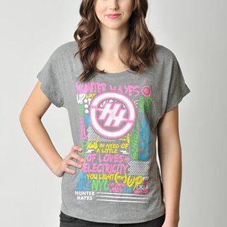 Chalk Collage Logo Ladies Dolman T-Shirt